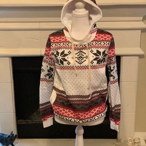 Winter Print Hooded Sweatshirt